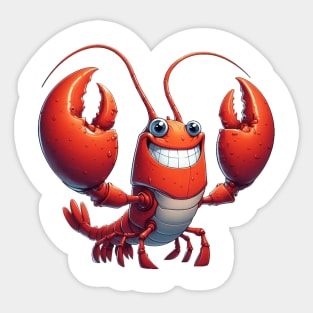 Funny Lobster Illustration Sticker